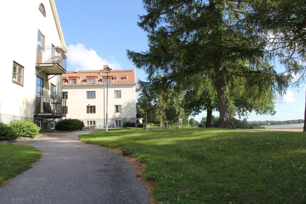 Grönyta utanför lägenhetshus