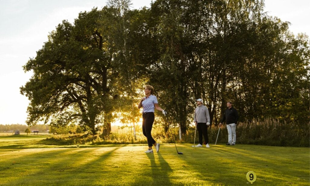 Tre golfspelare