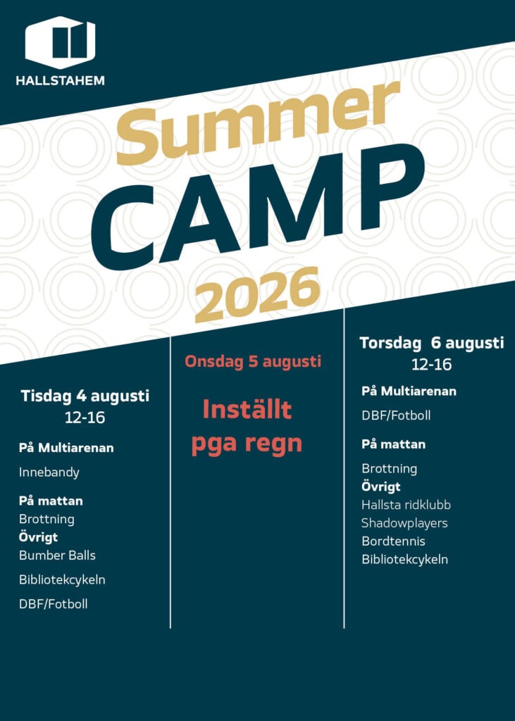 Summercamp schema inställt pga regn